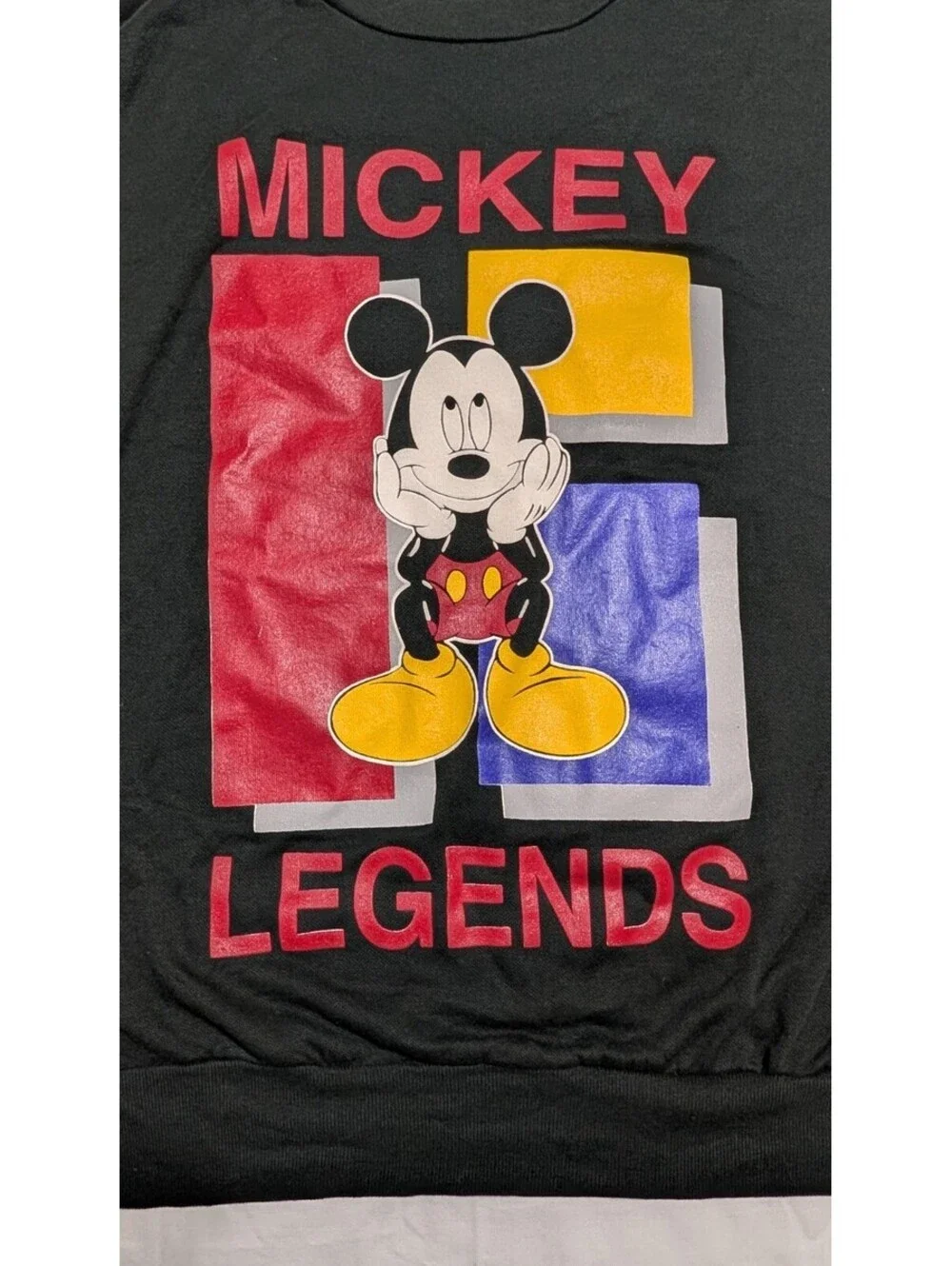 Vtg 90s Mickey Mouse Mickey Legends Crewneck Sweatshirt Black Land N Sea [Insert